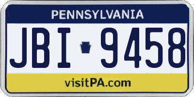 PA license plate JBI9458