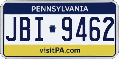 PA license plate JBI9462