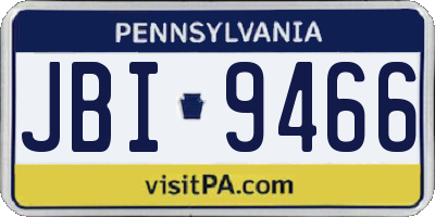 PA license plate JBI9466