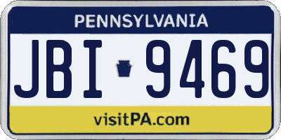 PA license plate JBI9469