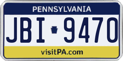 PA license plate JBI9470