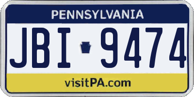 PA license plate JBI9474