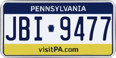 PA license plate JBI9477