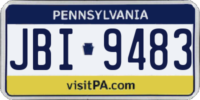 PA license plate JBI9483