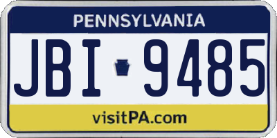 PA license plate JBI9485