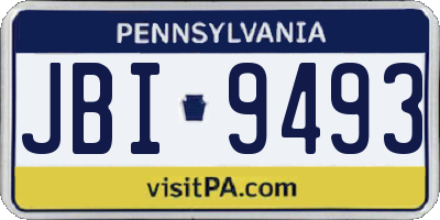 PA license plate JBI9493