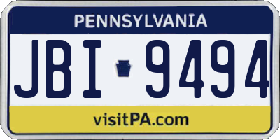 PA license plate JBI9494