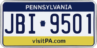 PA license plate JBI9501
