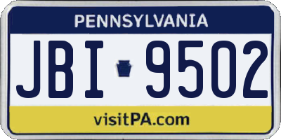 PA license plate JBI9502