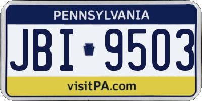 PA license plate JBI9503