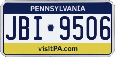 PA license plate JBI9506