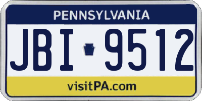 PA license plate JBI9512