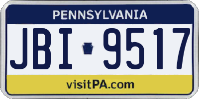 PA license plate JBI9517