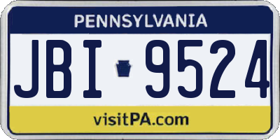 PA license plate JBI9524