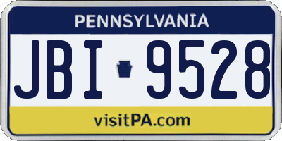 PA license plate JBI9528