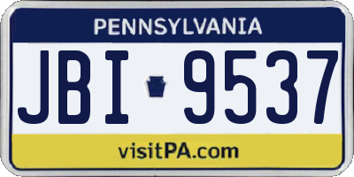PA license plate JBI9537
