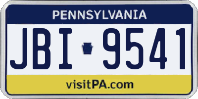 PA license plate JBI9541