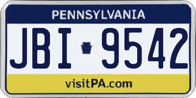 PA license plate JBI9542