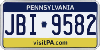 PA license plate JBI9582