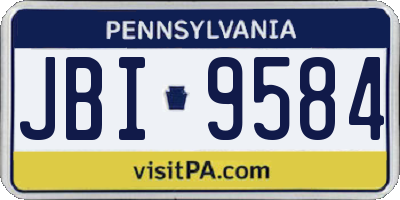 PA license plate JBI9584