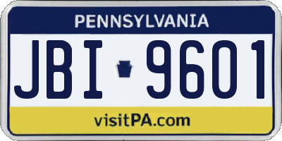 PA license plate JBI9601
