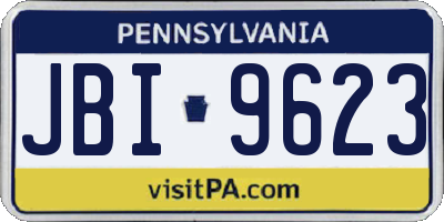 PA license plate JBI9623
