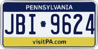 PA license plate JBI9624