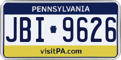 PA license plate JBI9626