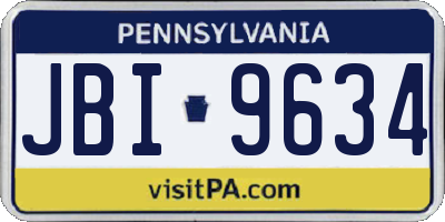 PA license plate JBI9634