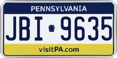 PA license plate JBI9635