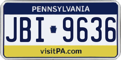 PA license plate JBI9636