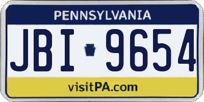PA license plate JBI9654