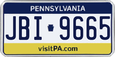 PA license plate JBI9665