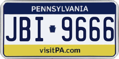 PA license plate JBI9666