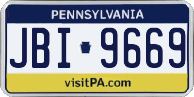 PA license plate JBI9669