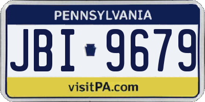 PA license plate JBI9679