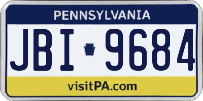 PA license plate JBI9684