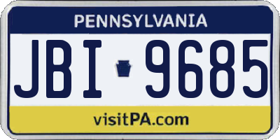 PA license plate JBI9685