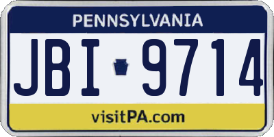 PA license plate JBI9714
