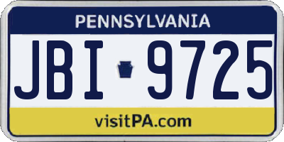 PA license plate JBI9725