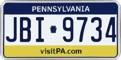 PA license plate JBI9734