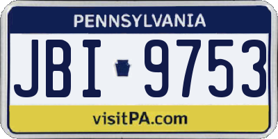 PA license plate JBI9753