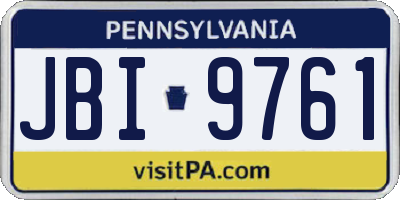PA license plate JBI9761