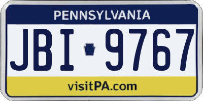 PA license plate JBI9767