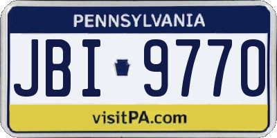 PA license plate JBI9770