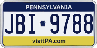 PA license plate JBI9788