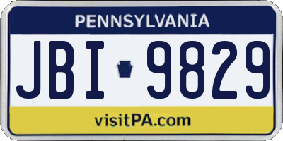 PA license plate JBI9829