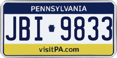 PA license plate JBI9833