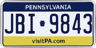 PA license plate JBI9843