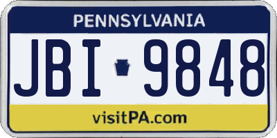 PA license plate JBI9848